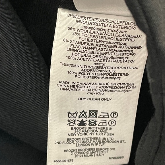 NWT Brooks Brothers Black Wool Blend Skirt Womens Size 16 Button Up - Picture 7 of 9